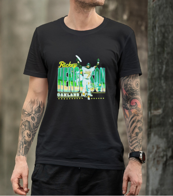 Rickey Henderson Oakland Athletics 24 Baseball Legend T-Shirt