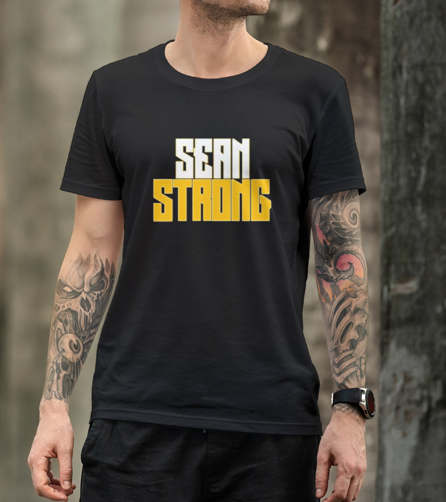 Sean Wallace SEAN STRONG Bold Yellow Block Letters T-Shirt