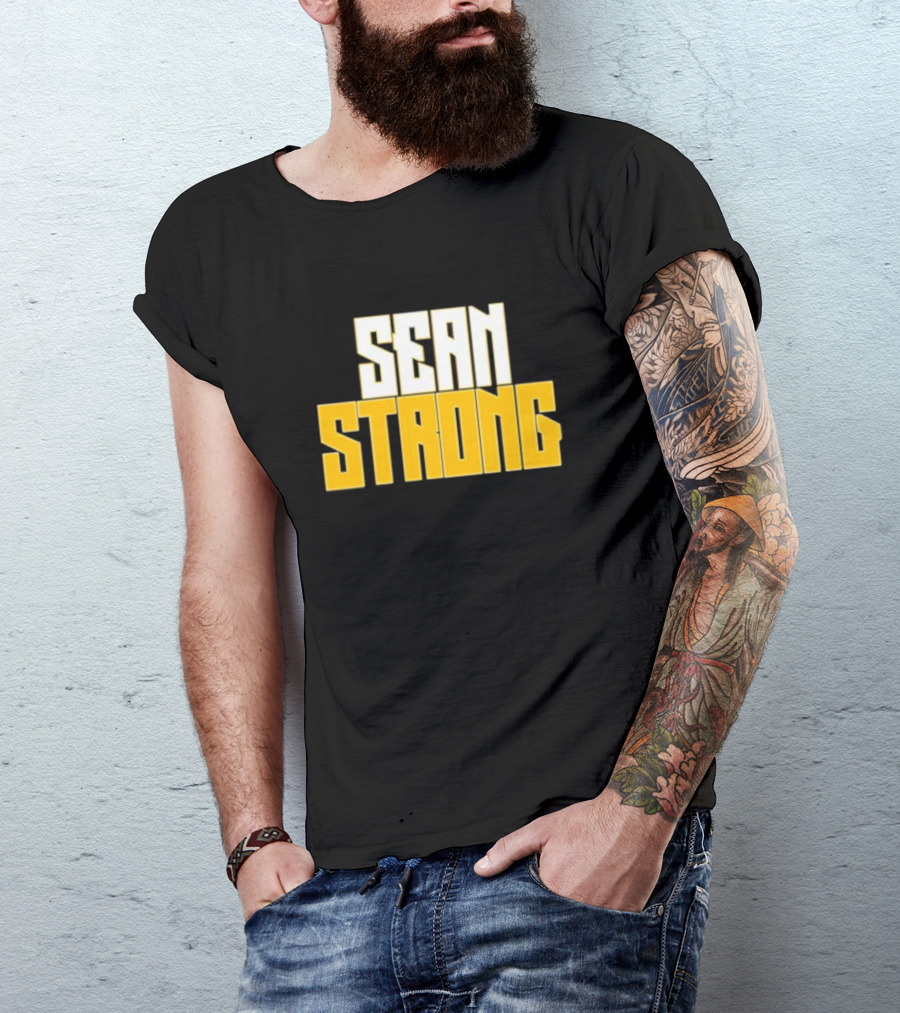 Sean Wallace SEAN STRONG Bold Yellow Block Letters T-Shirt