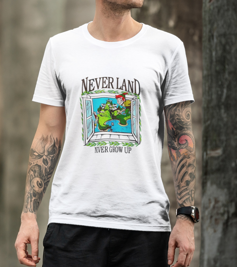 Neverland Never Grow Up Window Disney Peter Pan T-Shirt