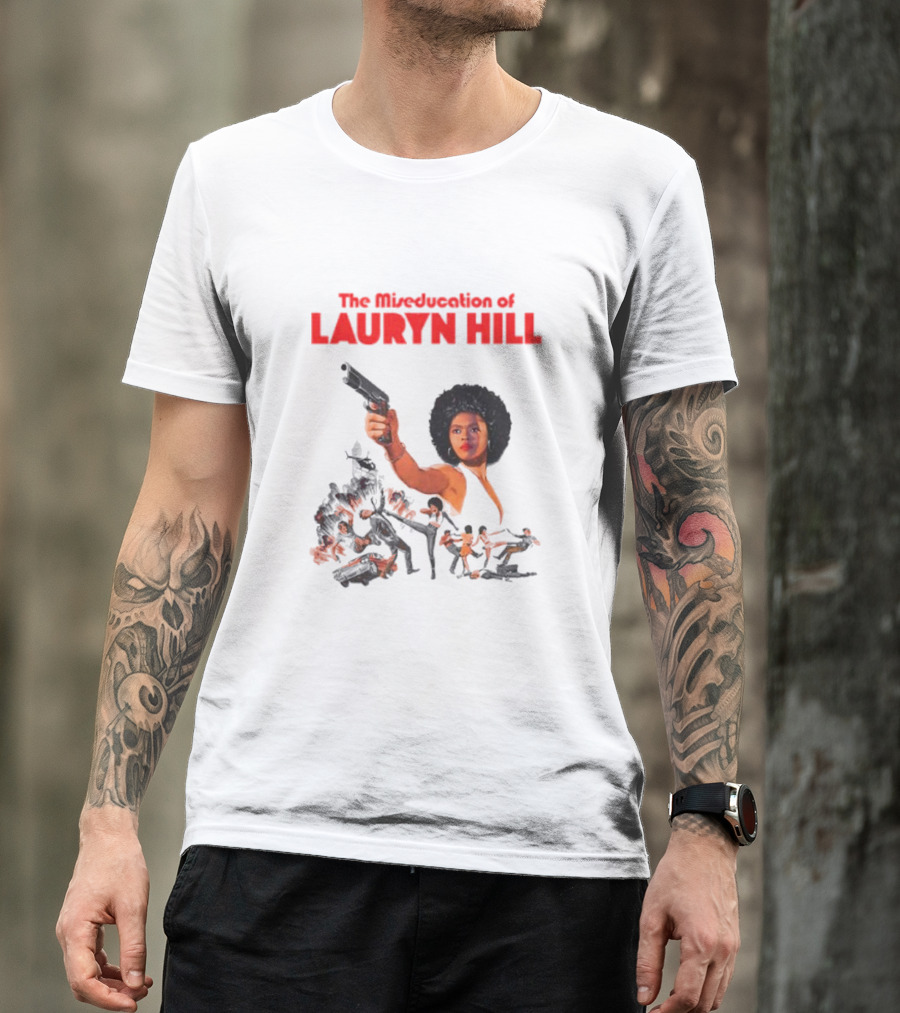 The Miseducation Of Lauryn Hill Vintage Blaxploitation-Inspired Art Gun Pose T-Shirt