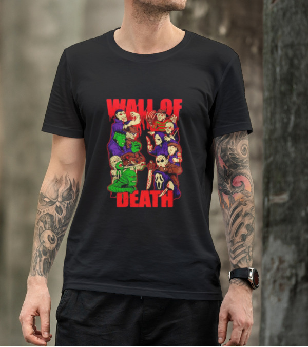 Wall Of Death Monster Horror Icons Collage T-Shirt