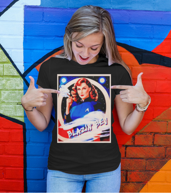 Blazin' Bev Retro Space Pioneer With Star Emblem T-Shirt