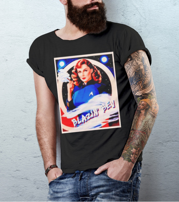 Blazin' Bev Retro Space Pioneer With Star Emblem T-Shirt