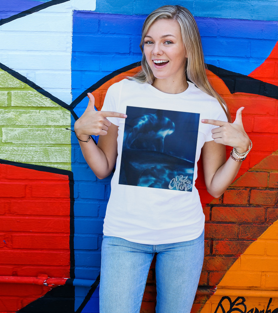Cruz Cafune Blue Shark Ocean Scene T-Shirt