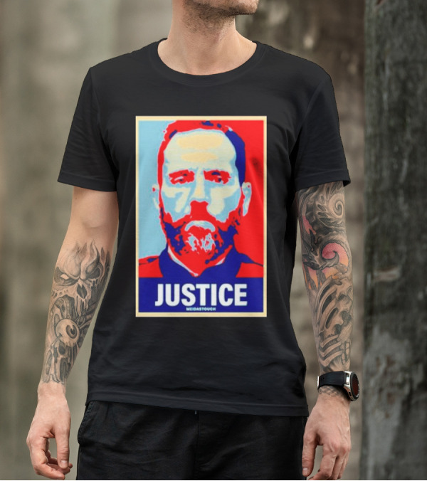 Justice Poster Style Image With MediasTouch Text T-Shirt