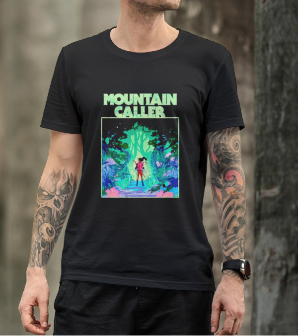 Mountain Caller Green Leaves Enchanted Forest Explorer T-Shirt
