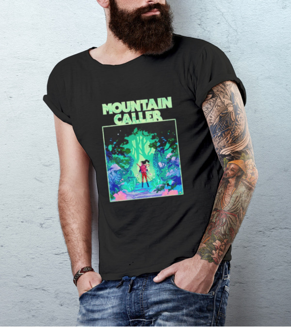 Mountain Caller Green Leaves Enchanted Forest Explorer T-Shirt