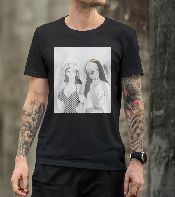 Aaliyah X Nico Robin One Piece Halo Bandana Duo T-Shirt