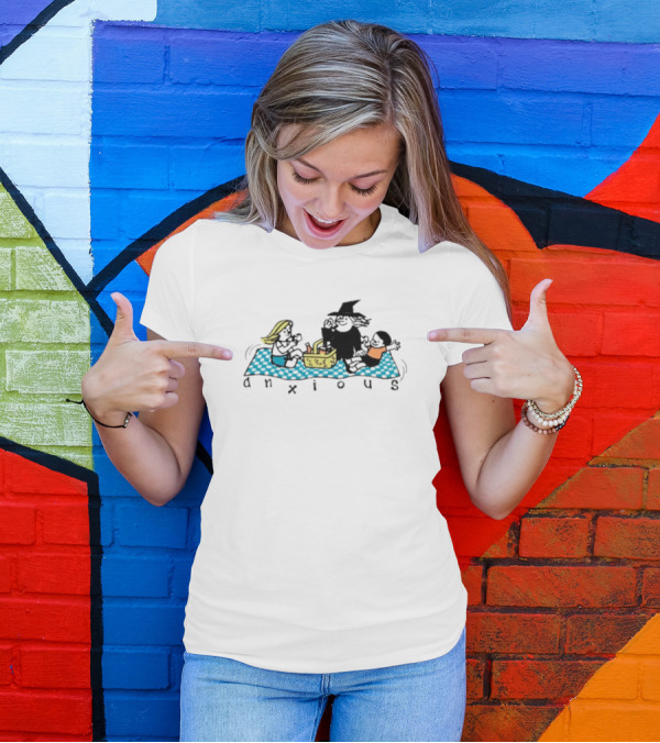 Anxious Witch Picnic With Friends On A Blanket T-Shirt