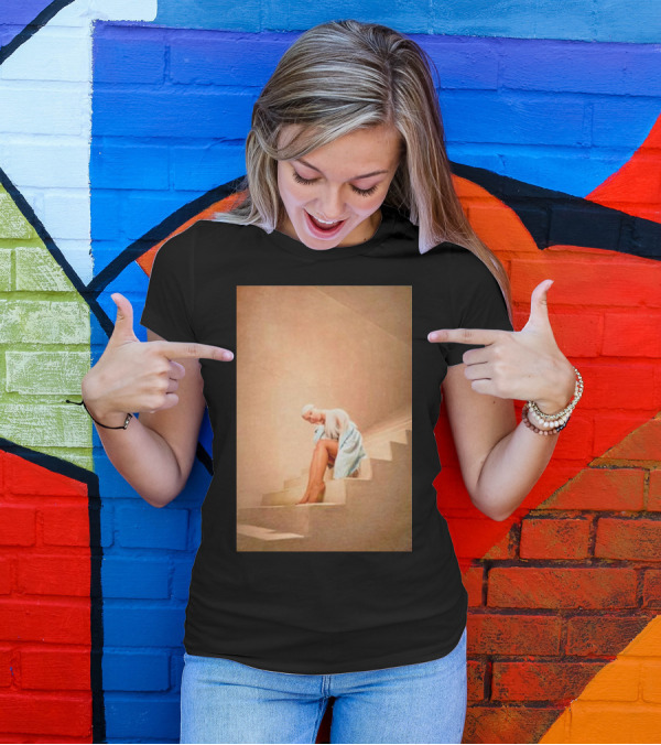 Ariana Grande Staircase Poster Style Sitting On Steps T-Shirt
