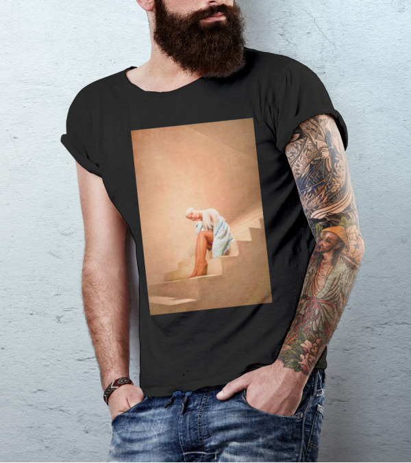 Ariana Grande Staircase Poster Style Sitting On Steps T-Shirt