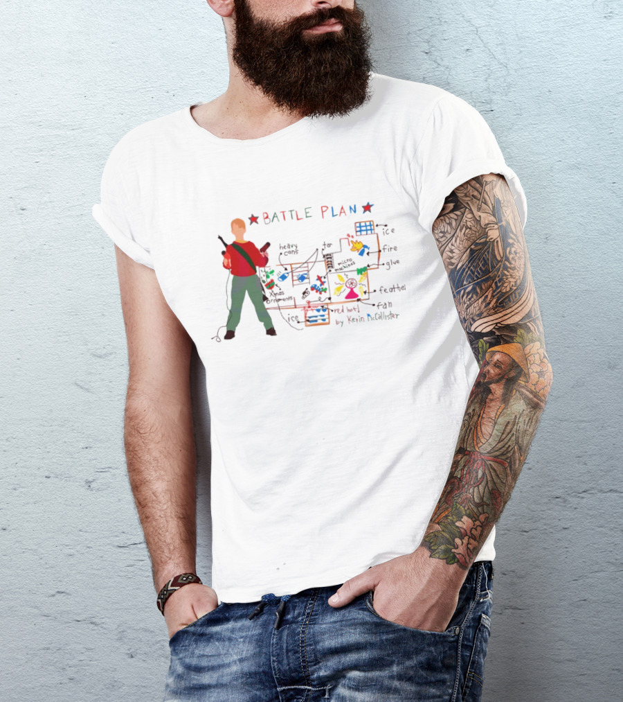 Home Alone Battle Plan Ice Fire Glue Feathers T-Shirt