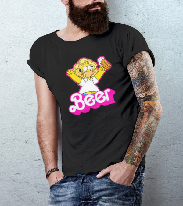 Beerbie Homer Simpson Beer Barbie T-Shirt
