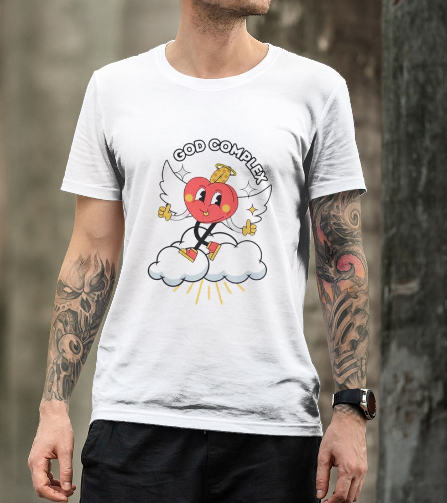 Heart With Angel Wings On Cloud God Complex T-Shirt