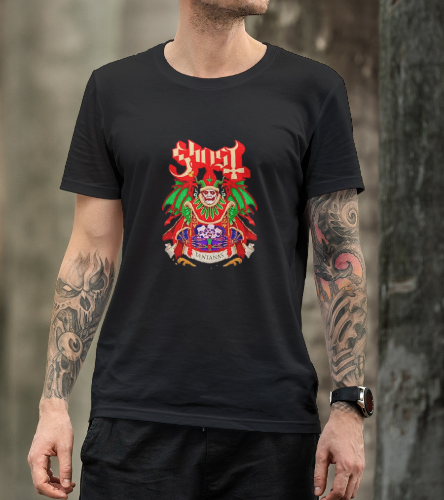 Ghost Santa Claus Santanas Yuletide Feast Christmas Skulls T-Shirt