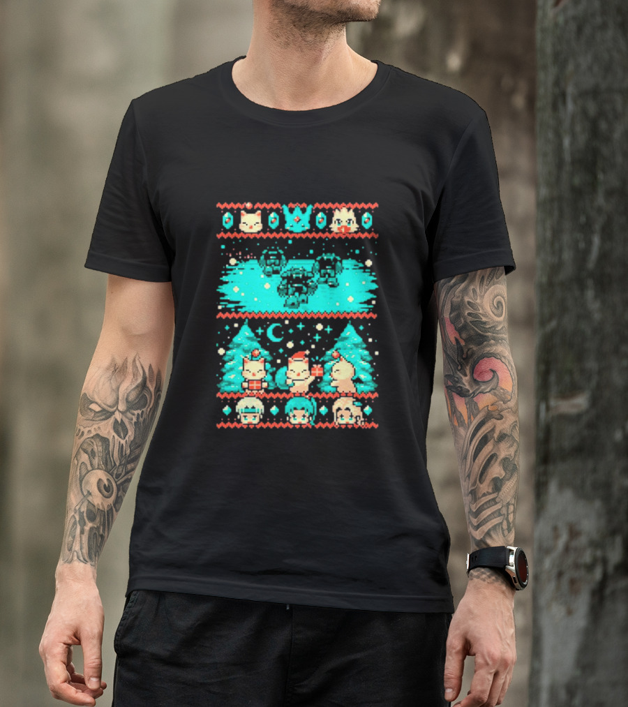 Esper Of Christmas 8-Bit Holiday Pixel Art With Festive Characters T-Shirt
