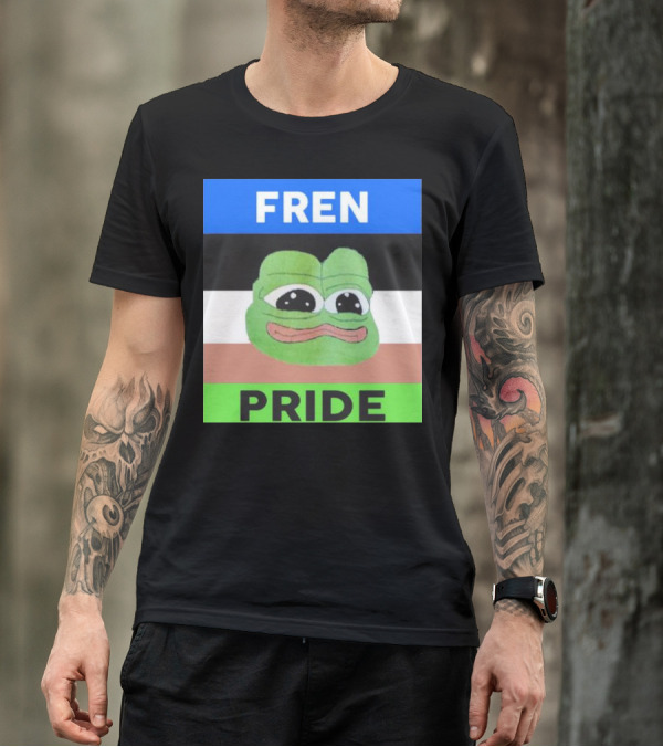 Fren Pride Frog Pepe Memetic Ally Flag Colors T-Shirt