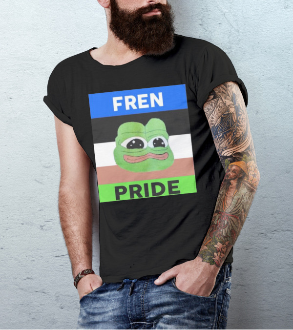 Fren Pride Frog Pepe Memetic Ally Flag Colors T-Shirt