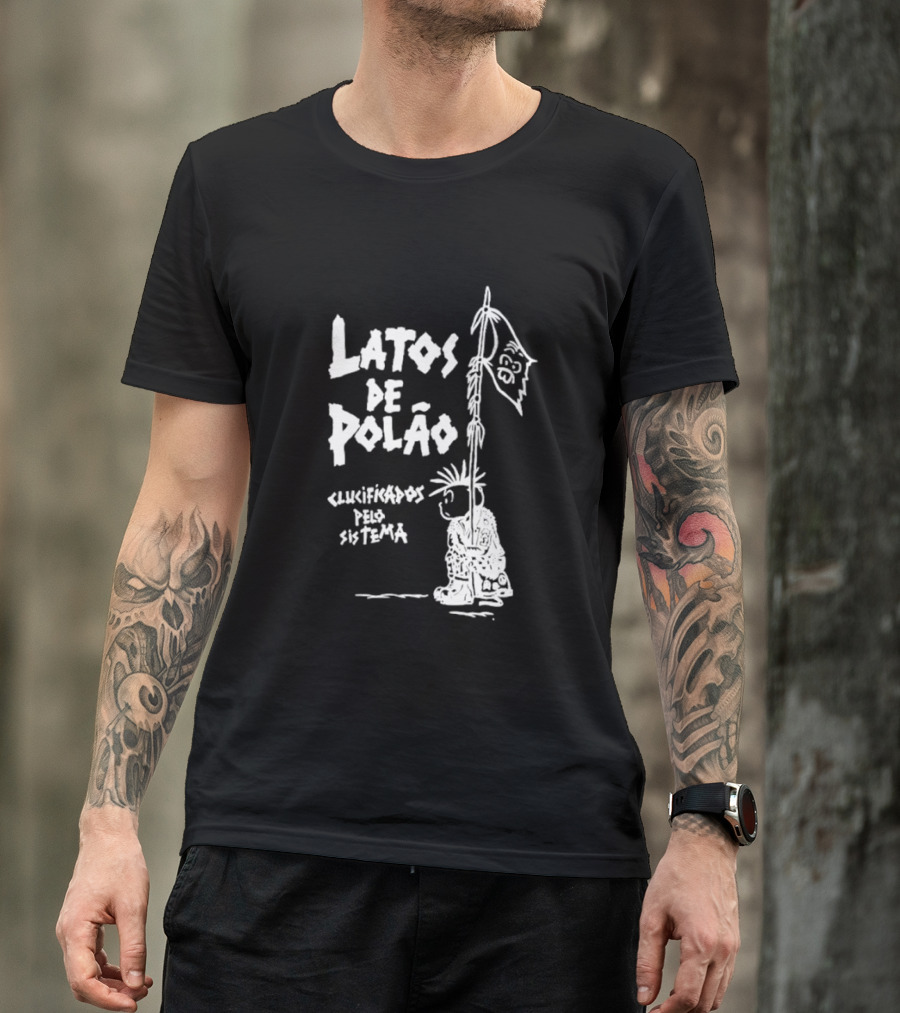 Latos De Polão Clucificados Pelo Sistema 89 Flag Cartoon Drawing T-Shirt