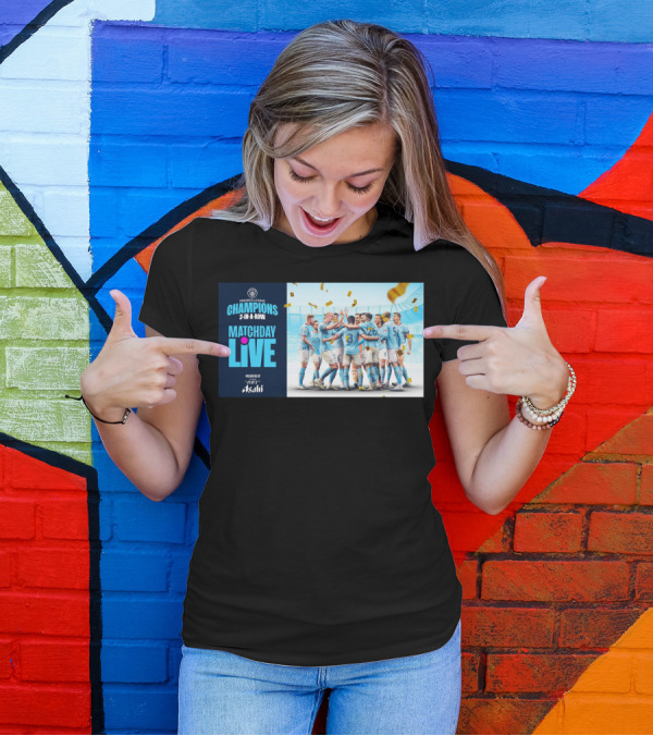 Premier League Champions Manchester City 3-In-A-Row Matchday Live Presented By Dry Asahi T-Shirt