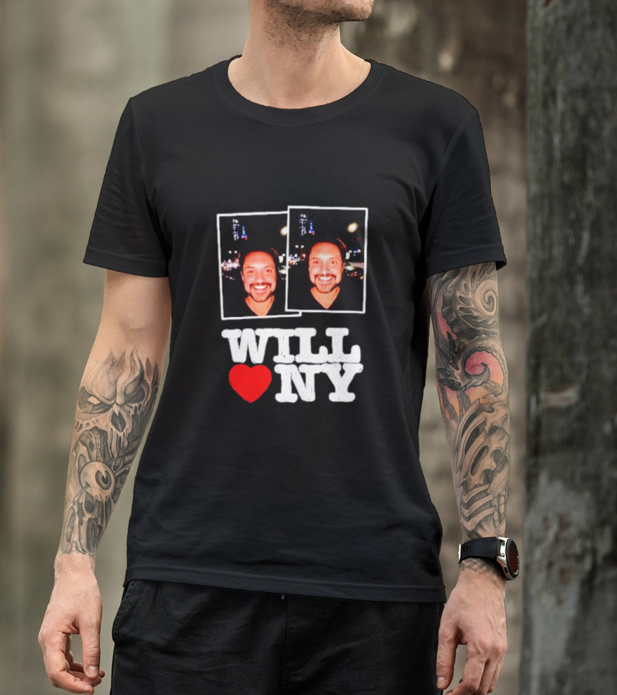 WILL ❤️ NY Double Photo Smiling Face T-Shirt