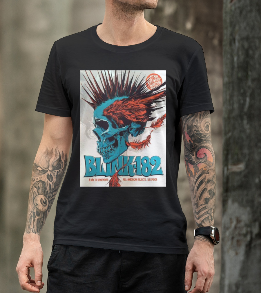 Blink 182 A Day To Remember All-American Rejects DJ Spider PTSM General Admission T-Shirt