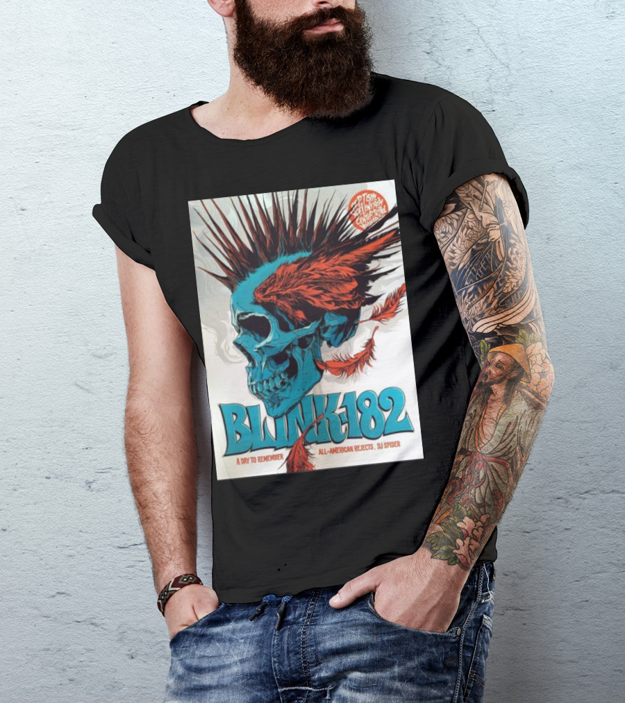 Blink 182 A Day To Remember All-American Rejects DJ Spider PTSM General Admission T-Shirt