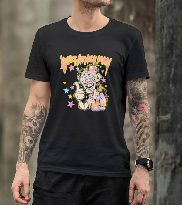 Heart Attack Man Freak Of Nature Cartoon Character With Stars And Thumbs Up T-Shirt