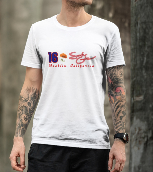 16 Sarah Giles Rocklin California Poppy Script T-Shirt