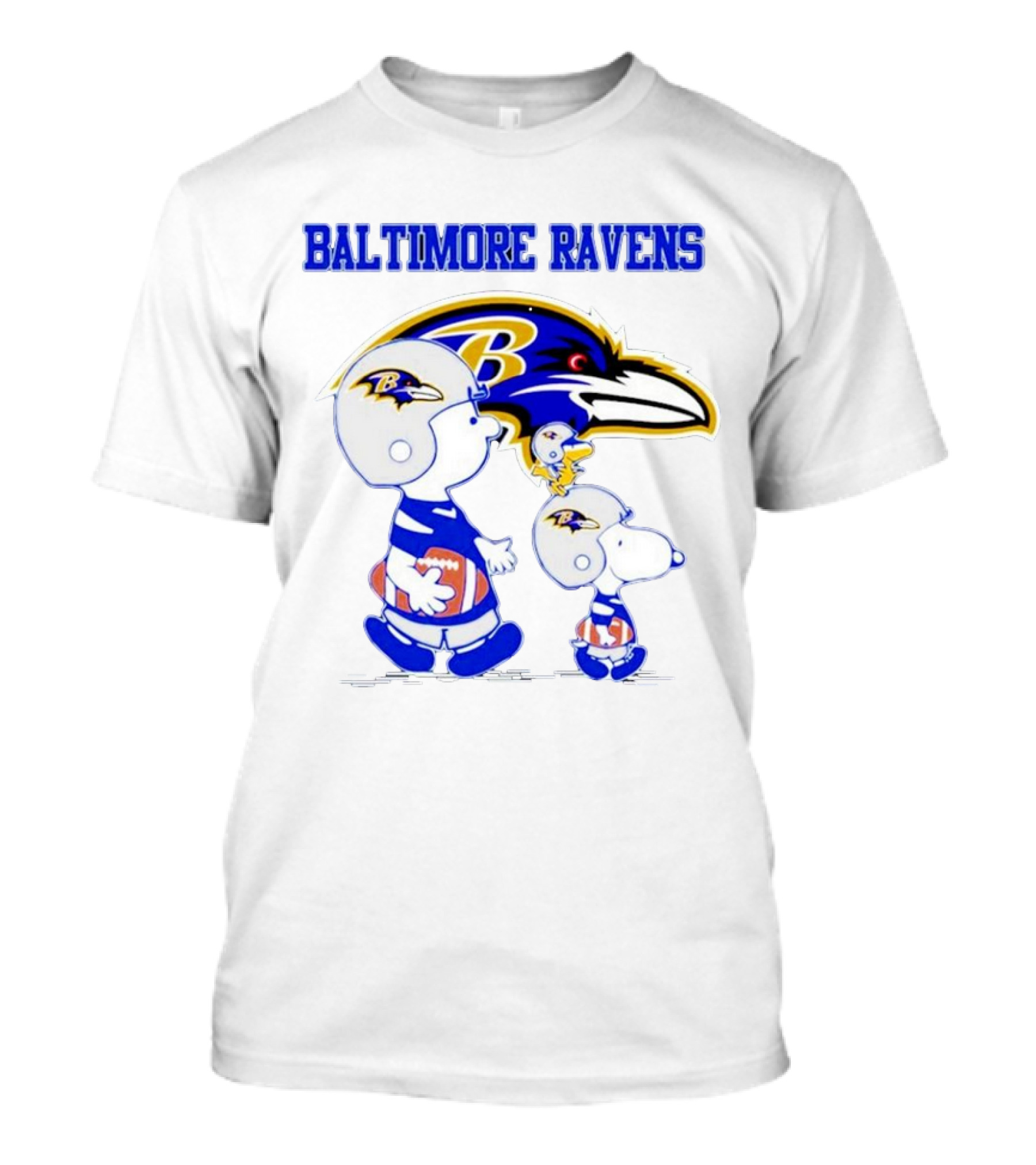 Baltimore Ravens Peanuts Snoopy And Woodstock Football Ravens T-Shirt
