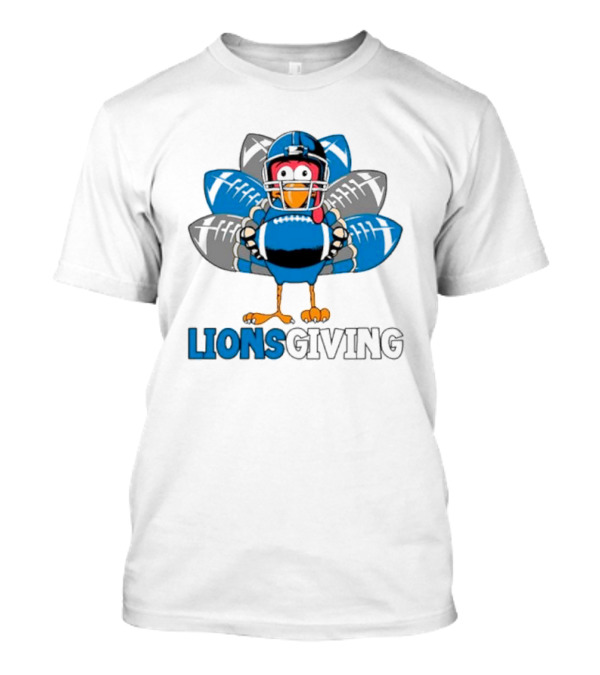 Detroit Lions Turkey Football Lionsgiving Thanksgiving T-Shirt