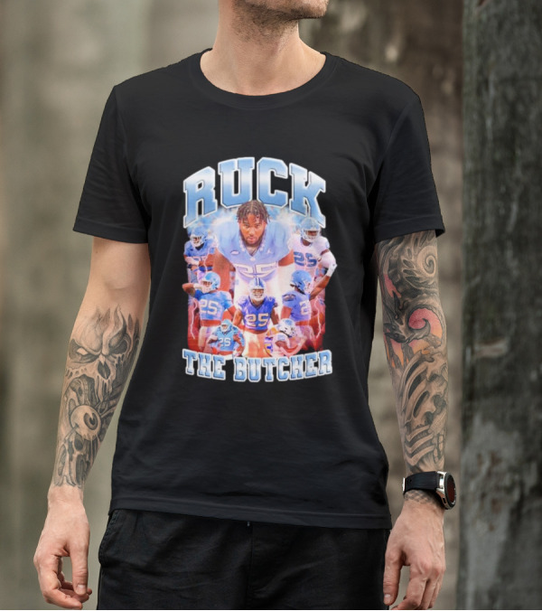 Ruck The Butcher UNC Football Kaimon Rucker Number 25 T-Shirt