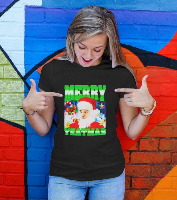 Rapper Yeat Santa Merry Yeatmas Funny Christmas Holiday T-Shirt