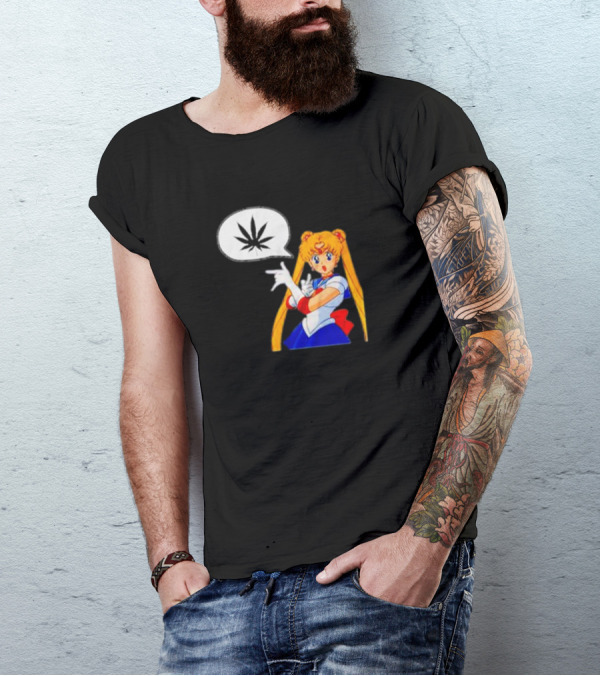 Sailor Moon Marijuana Speech Bubble Iconic Character T-Shirt
