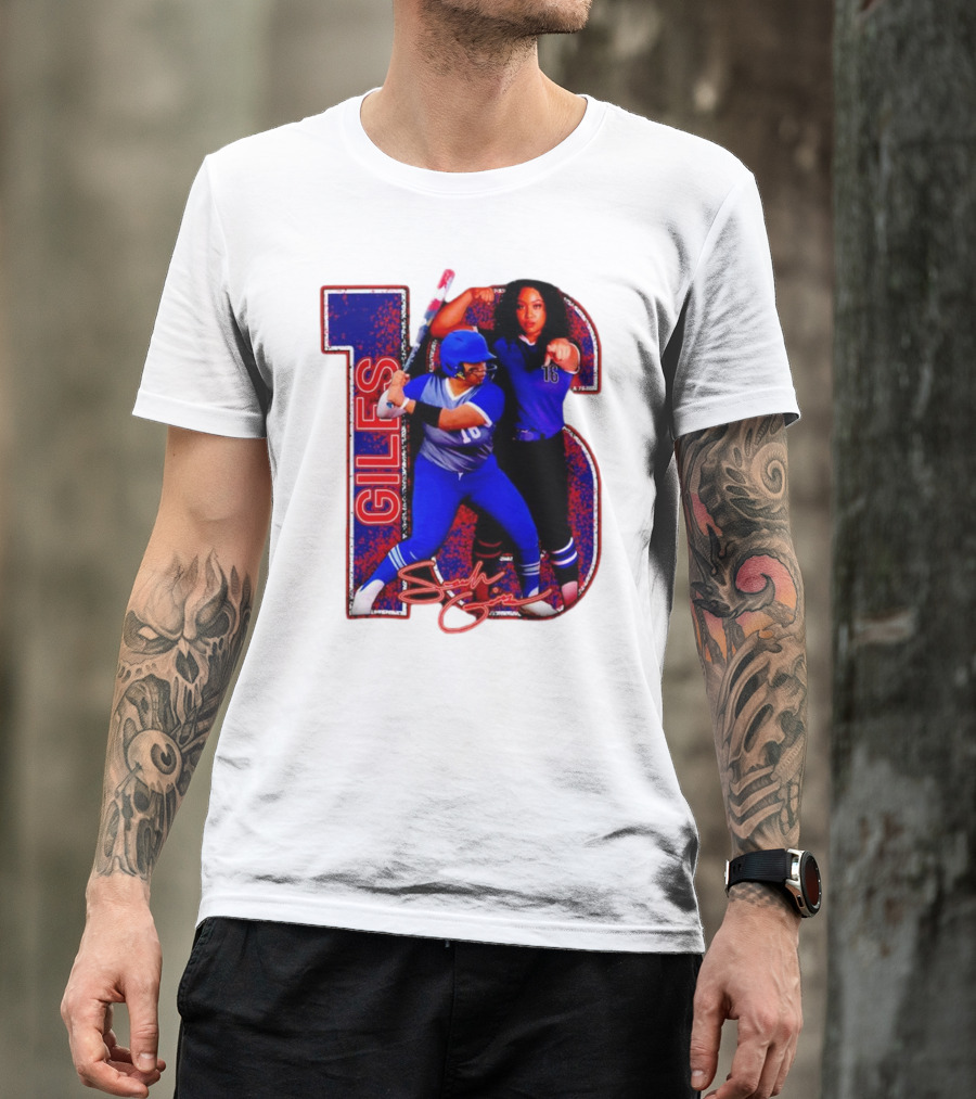 Giles 16 Softball Players Signature Sam Lodge Jessup T-Shirt
