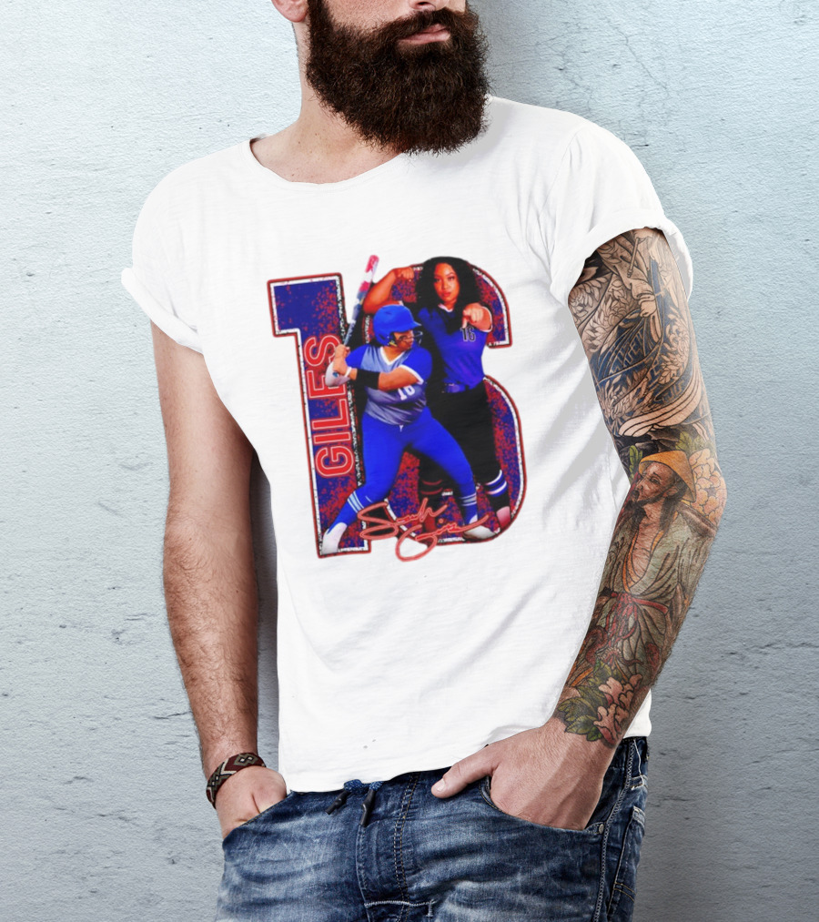 Giles 16 Softball Players Signature Sam Lodge Jessup T-Shirt
