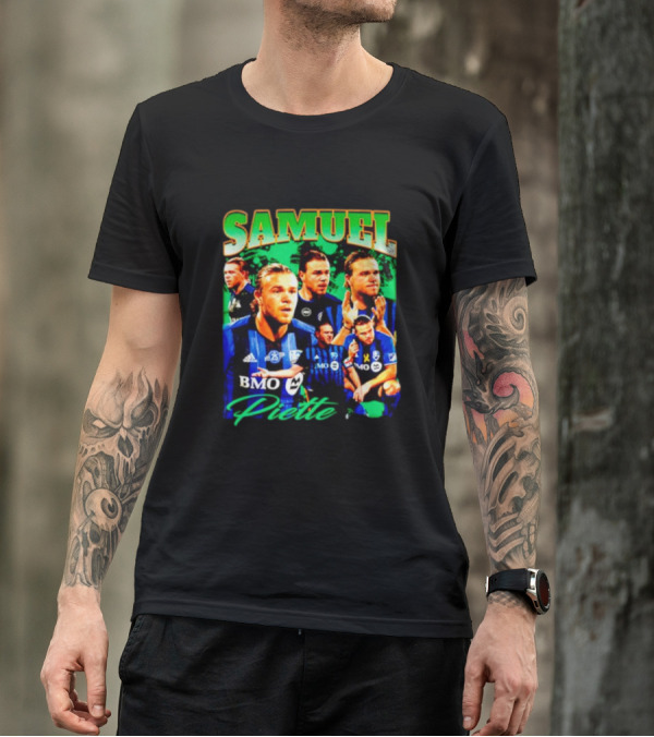 Samuel Piette Soccer Montage BMO Blue Jersey T-Shirt