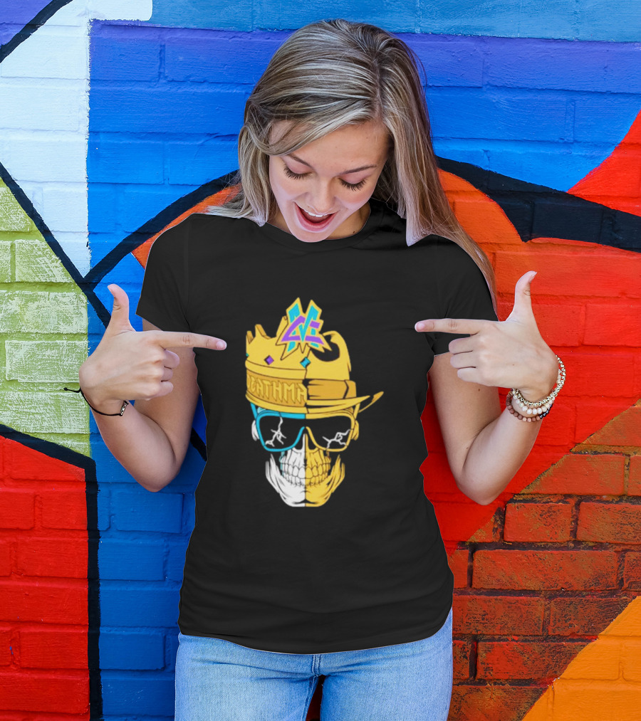 Matt Cardona Deathmatch God Crowned Skull With Sunglasses And Crown Split T-Shirt