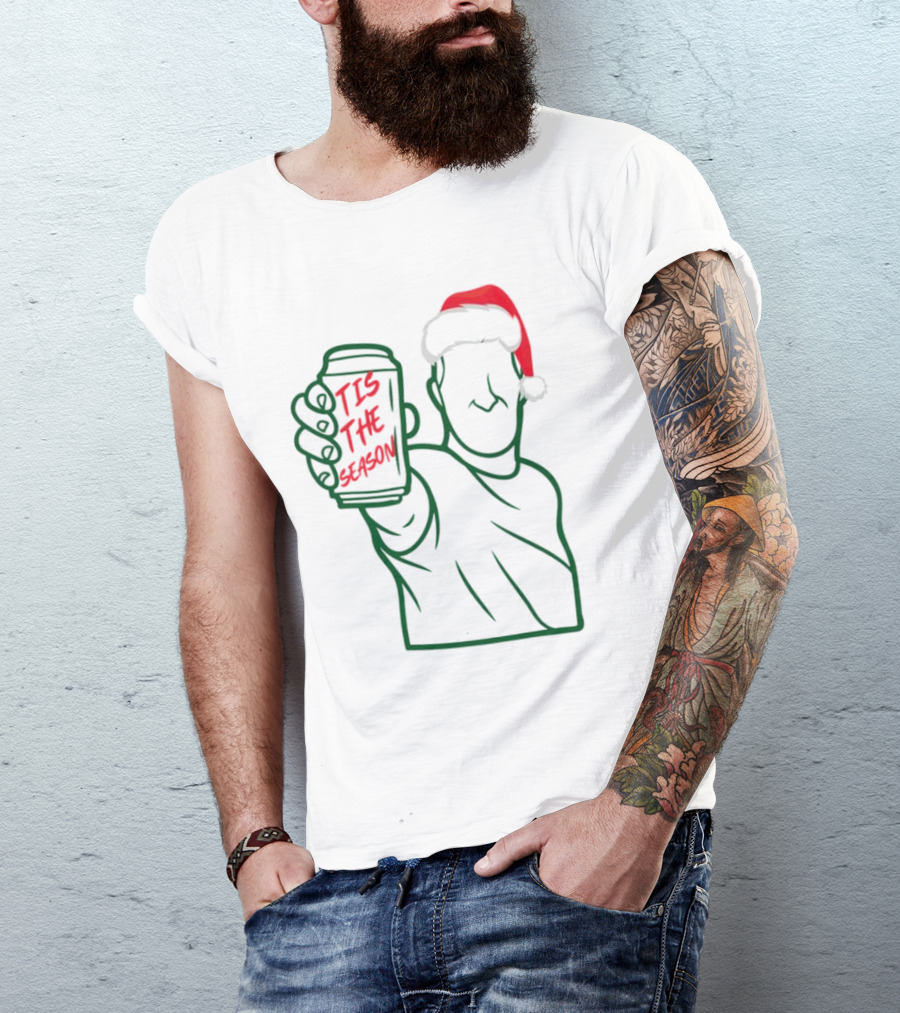 Tis The Season Beer Santa Hat Cheers T-Shirt