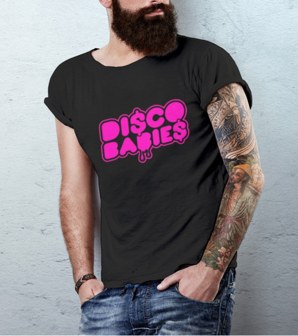 Disco Babies Neon Pink Dripping Dollar Sign Remix T-Shirt