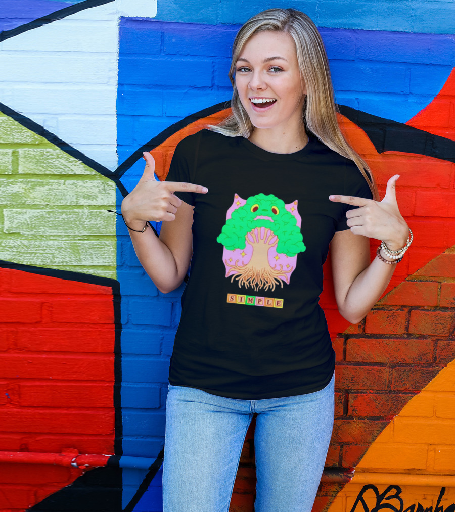 Simple Tree World Blocks Bright T-Shirt