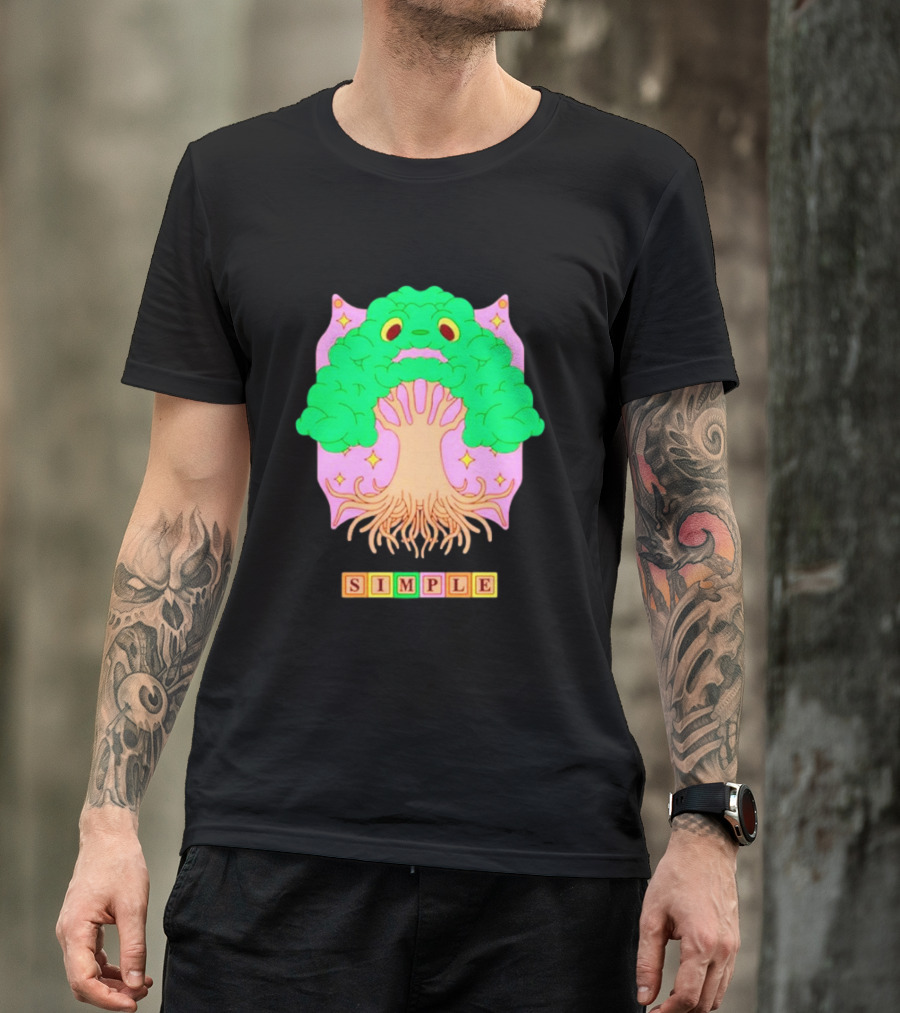 Simple Tree World Blocks Bright T-Shirt
