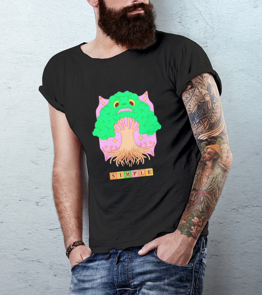 Simple Tree World Blocks Bright T-Shirt