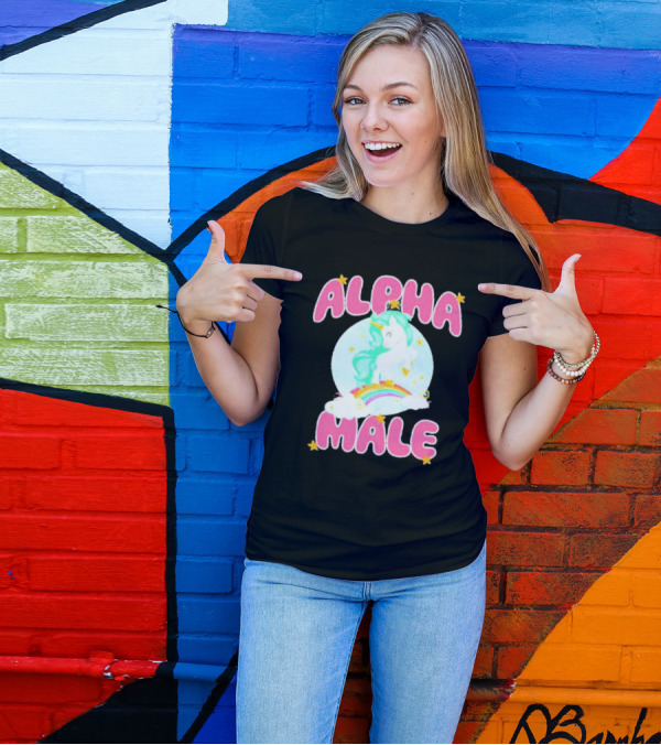 Alanalintao Alpha Male Unicorn Rainbow Stars T-Shirt