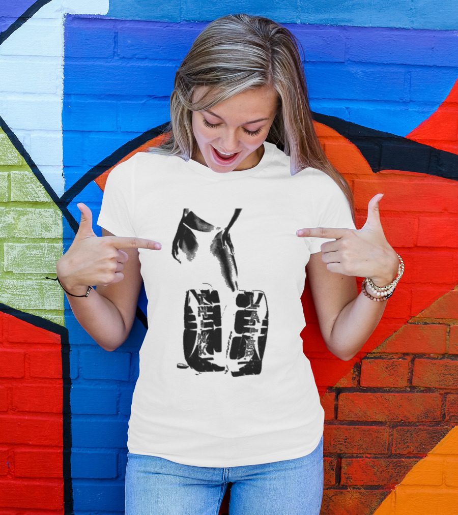 Tatemcrae Think Later Bold Legs Striking Pose In Monochrome T-Shirt