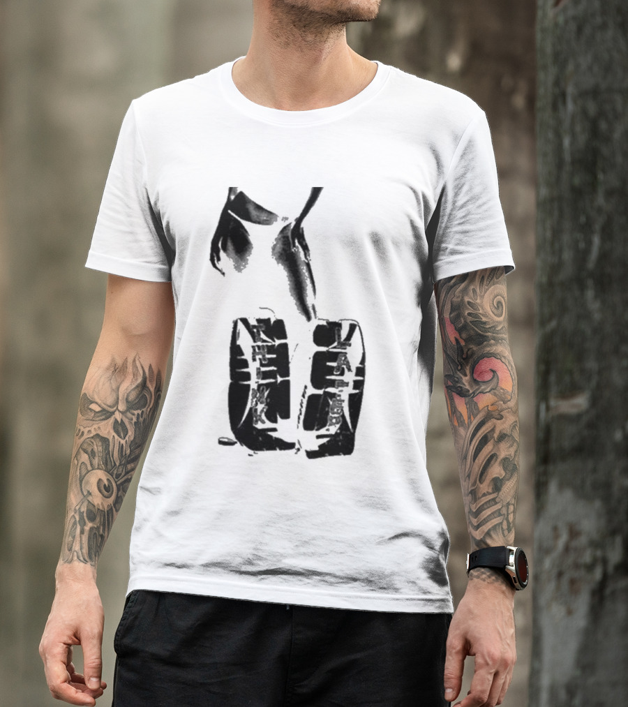 Tatemcrae Think Later Bold Legs Striking Pose In Monochrome T-Shirt