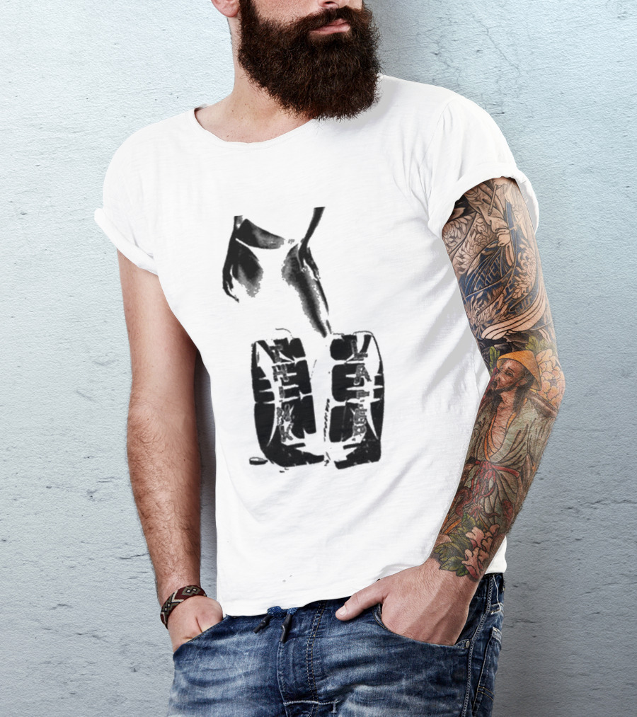 Tatemcrae Think Later Bold Legs Striking Pose In Monochrome T-Shirt