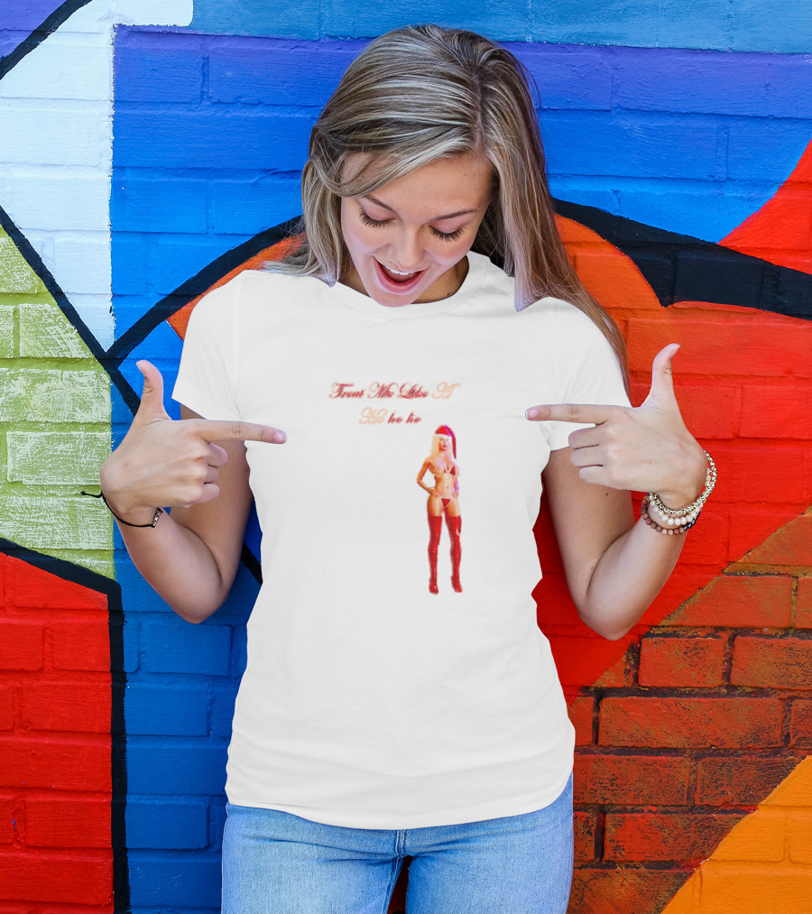 Treat Me Like A Ho Ho Ho Red Boots Santa Hat T-Shirt
