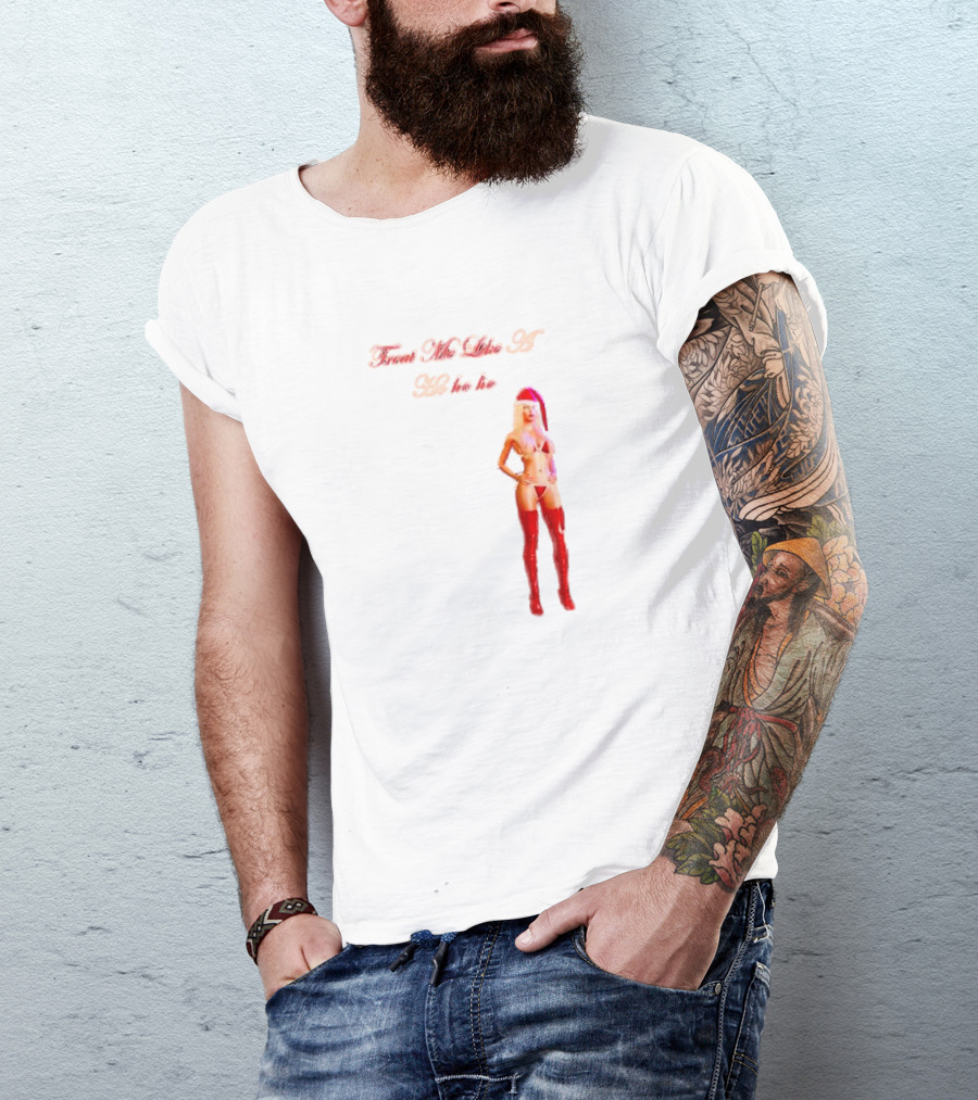 Treat Me Like A Ho Ho Ho Red Boots Santa Hat T-Shirt